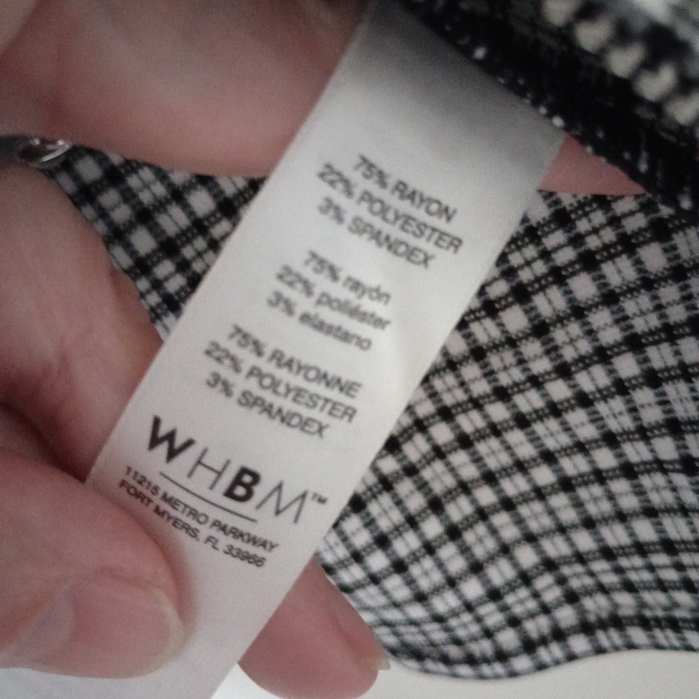 NWT White House Black Market Black and White Checkered Zip Front Jacket Size 10 - Picture 10 of 12